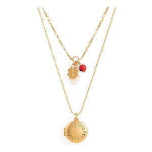 Madewell Engraved Locket Set of 2 Necklace